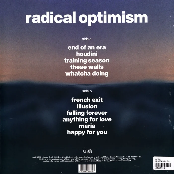 Dua Lipa Radical Optimism Plak